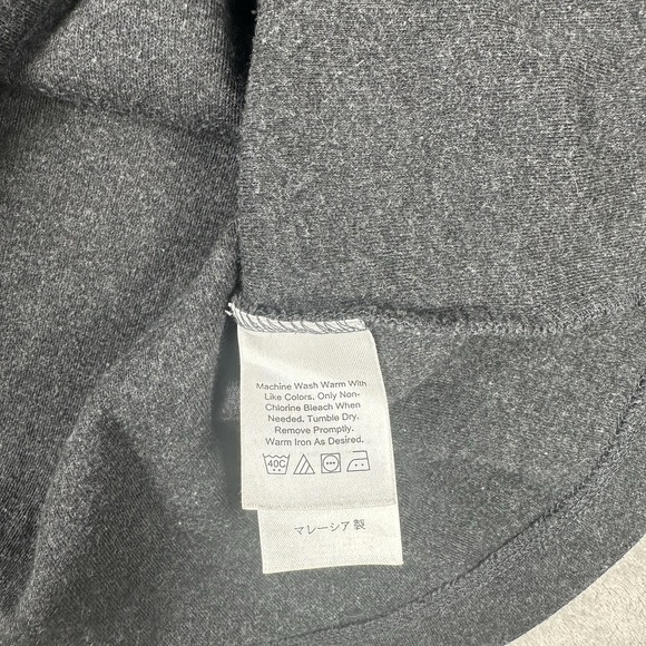 Eddie Bauer VTG Mock Neck Long Sleeve Shirt L Gray 100% Cotton Casual Minimalist - Picture 12 of 13